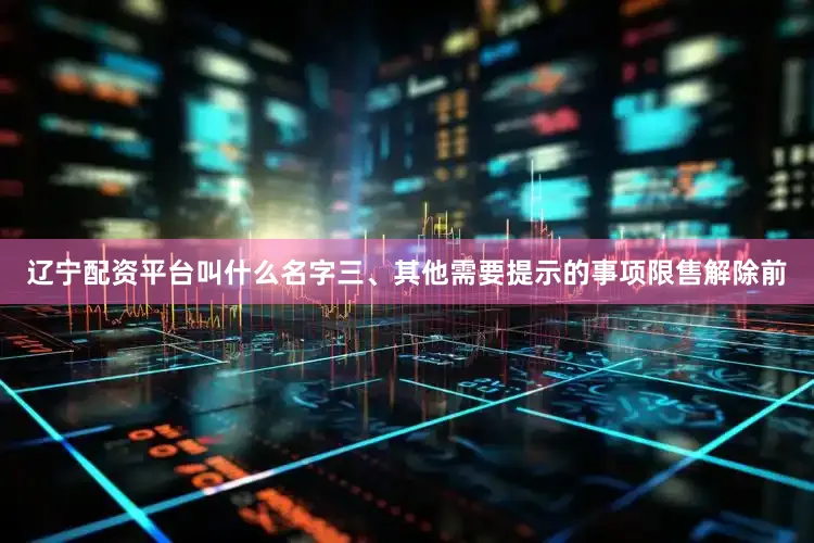 辽宁配资平台叫什么名字三、其他需要提示的事项限售解除前